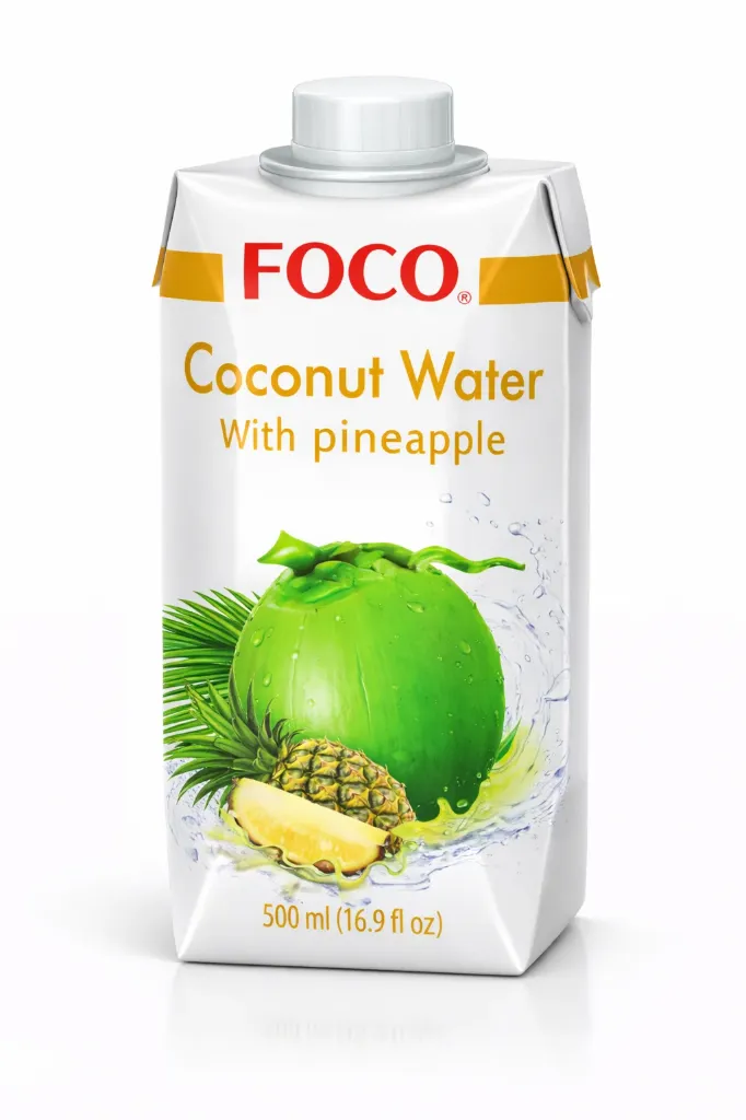 [GE-1132 Coconut Water with Pineapple] FOCO / Kokosnusswasser / Flasche 12x500ml (Kokosnusswasser mit Ananas)